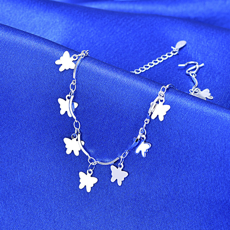 Womens Butterfly Bow Bracelet Copper Electroplated Finish Adjustable Chain Jewelry Gift European Design Timely