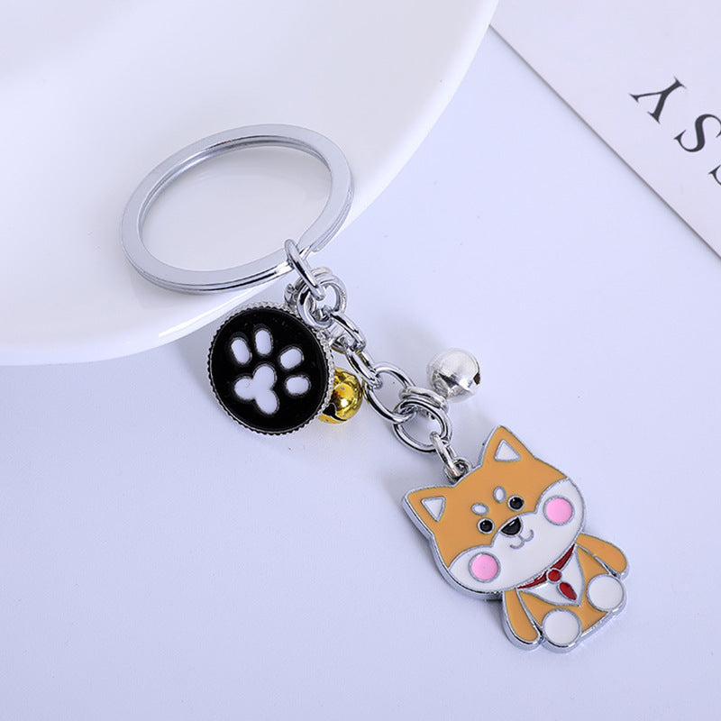 Metal Shiba Inu Cartoon Keychain for Bags and Everyday Keys