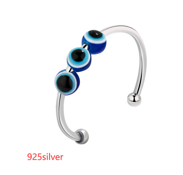 Unisex Rotatable Bead Ring Double Layer Geometric Ring Adjustable Opening Copper or Stainless Steel Band Durable Jewelry