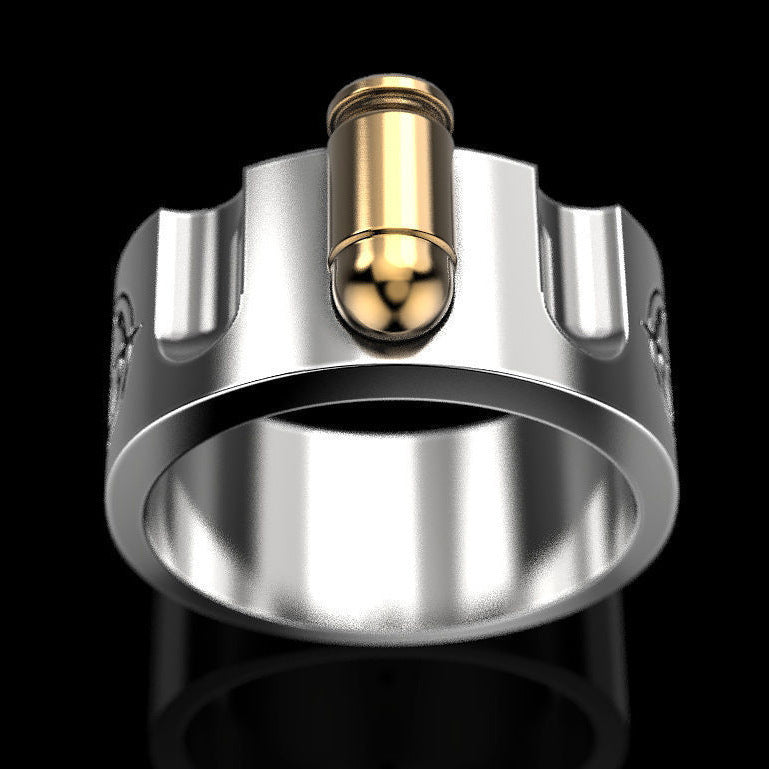 Mens Bullet Design Copper Ring Fashionable Statement Jewelry For Daily Party Wear Modern Edgy Durable Everyday Wear