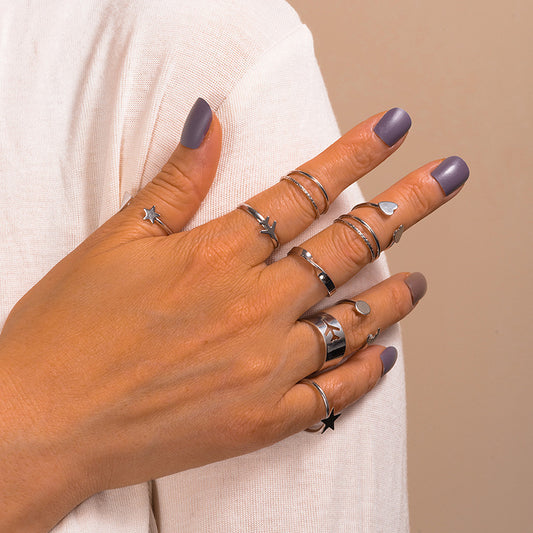 Womens Gold Plated Ring Geometric Metal Fashion Ring Electroplated Alloy Jewelry European American Design Gift Festival