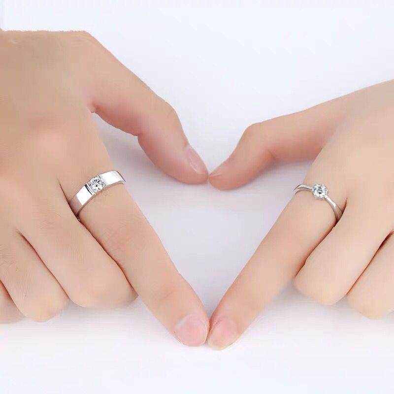 Couple Rings Adjustable Fashion Rings Platinum Plated Copper Matching His Hers Open Mens Womens Open Timelessly