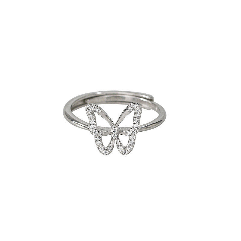 Elegant Copper Ring With White Gold Plating For Women