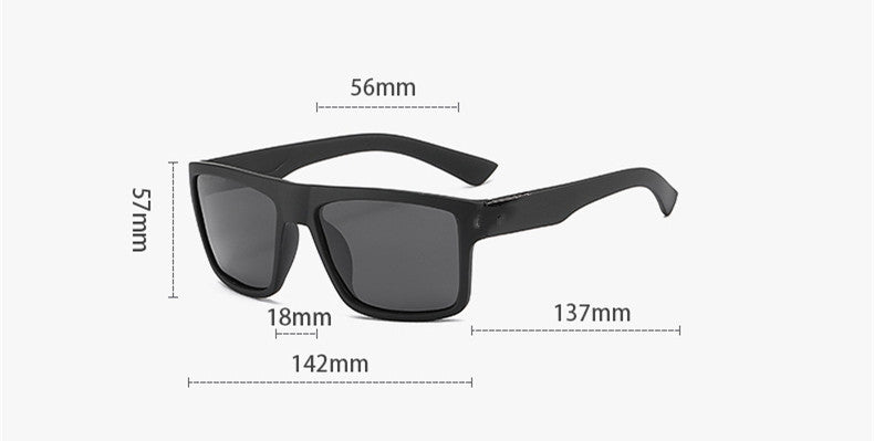 Polarized Sports Sunglasses For Men Outdoor Cycling Driving Fishing Black Frame Gray Lens Durable Frame Design
