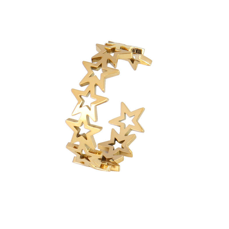 Stainless Steel Geometric Ring Natural Style Women Gold Silver Trendy Fashion Hip Hop Minimal Jewelry Timeless