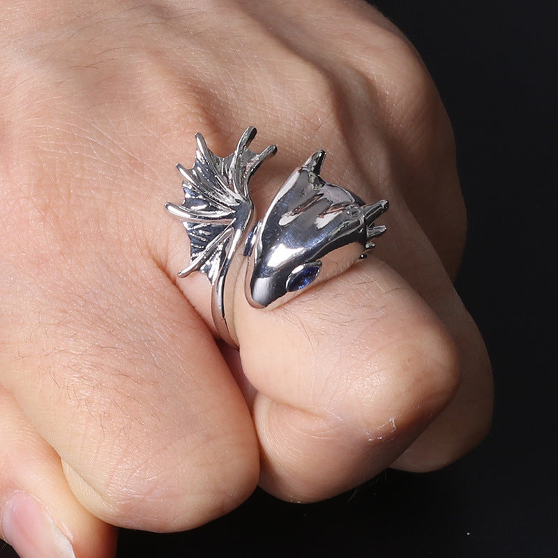 Punk Dragon Ring Personalized Copper Jewelry With Adjustable Inner Size For Men And Women Gift Box Ships Today