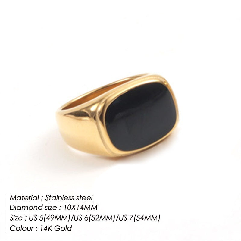 Womens Stainless Steel Ring Black And Gold Simple Design Elegant Fashion Jewelry For Women US5 US6 US7 US8 Everyday