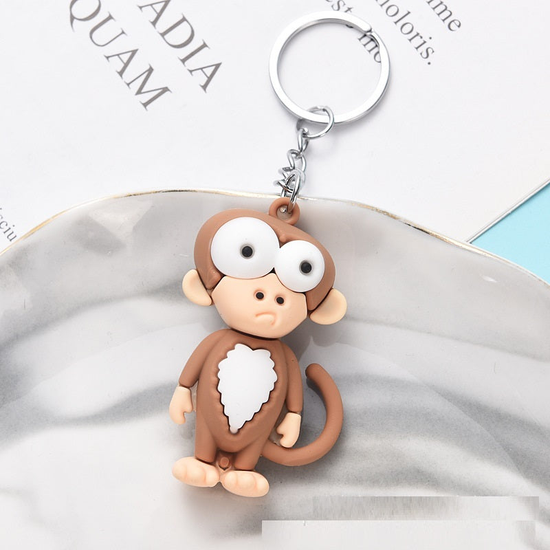 Monkey Key Ring Accessory Cute Animal Doll Soft Glue Keychain Decor Gift For Men And Women Cute Tiny Accessory