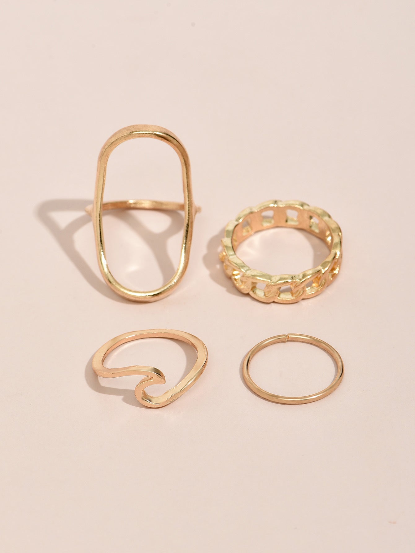 Womens Golden Rings Set European American Joint Combination Fashion Rings Personalized Alloy Rings For Women Trendy