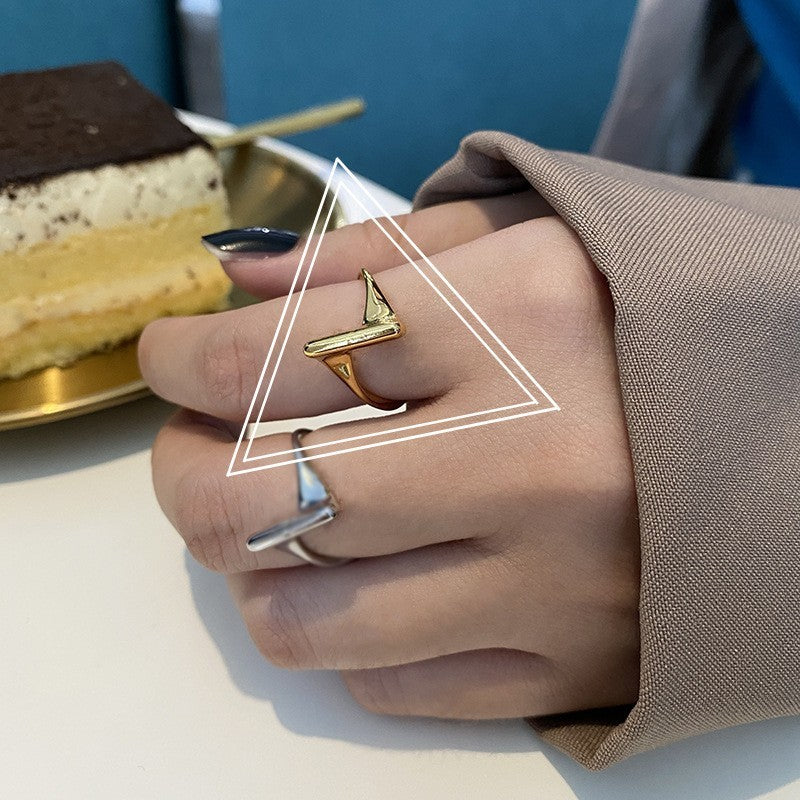 Geometric Silver Plated Womens Adjustable Ring Fashion