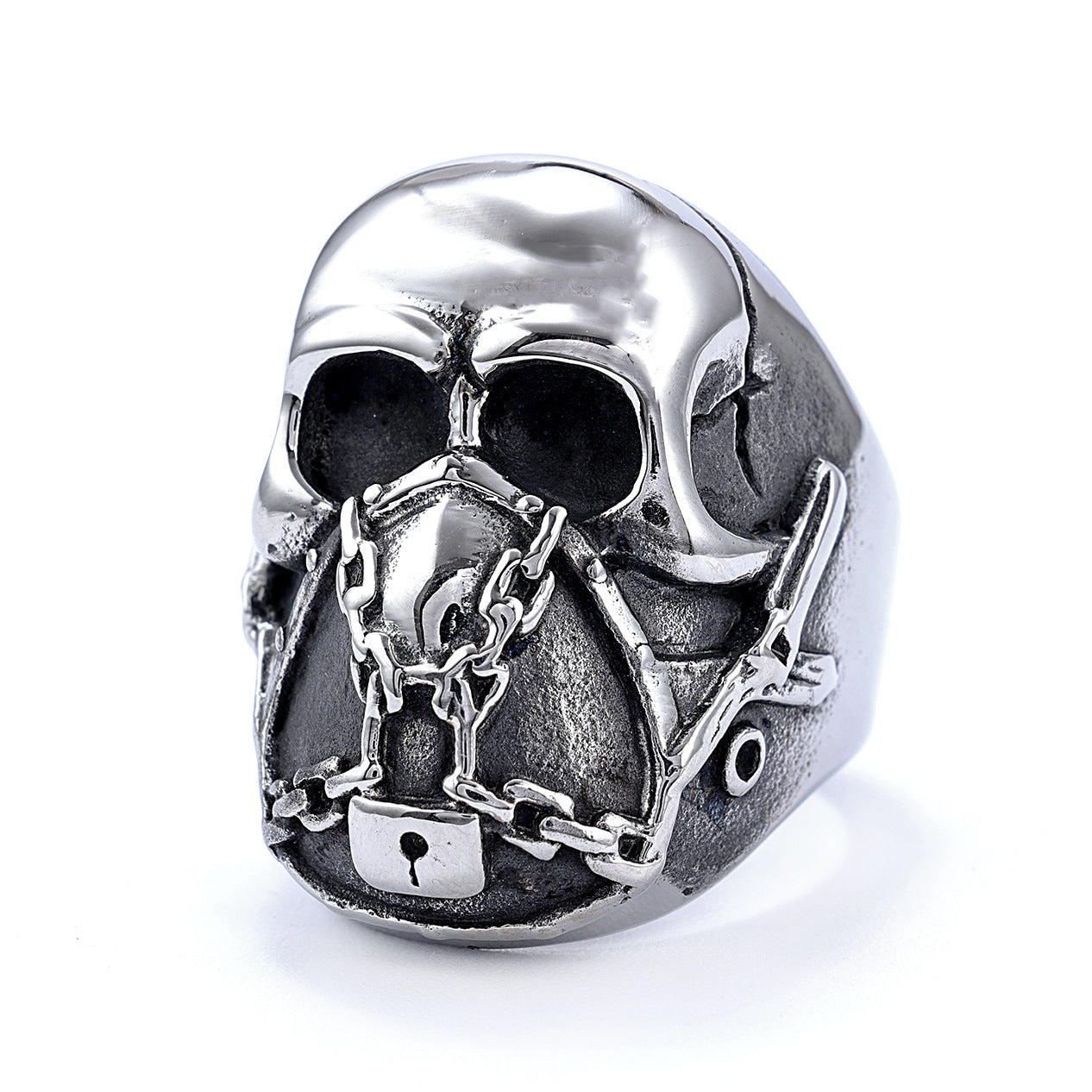 Unisex Skull Ring Titanium Steel Electroplated Fashion Jewelry For Daily Wear Durable Band Style Daily Wearable