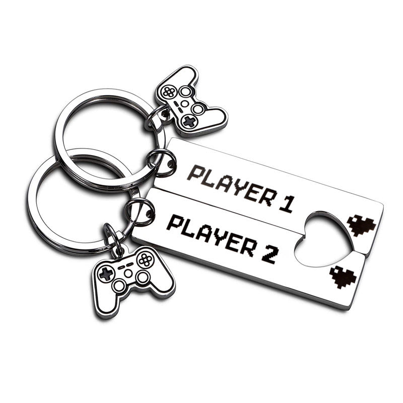 Matching Couple Keychain Set Titanium Metal Keyrings For Him And Her Anniversary Gift With Satin Finish In USA
