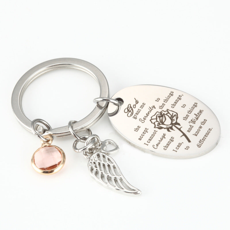 Stainless Steel Keychain Personalized Design Key Ring Durable Metal Accessory Golden Tone Gift for Everyone Today
