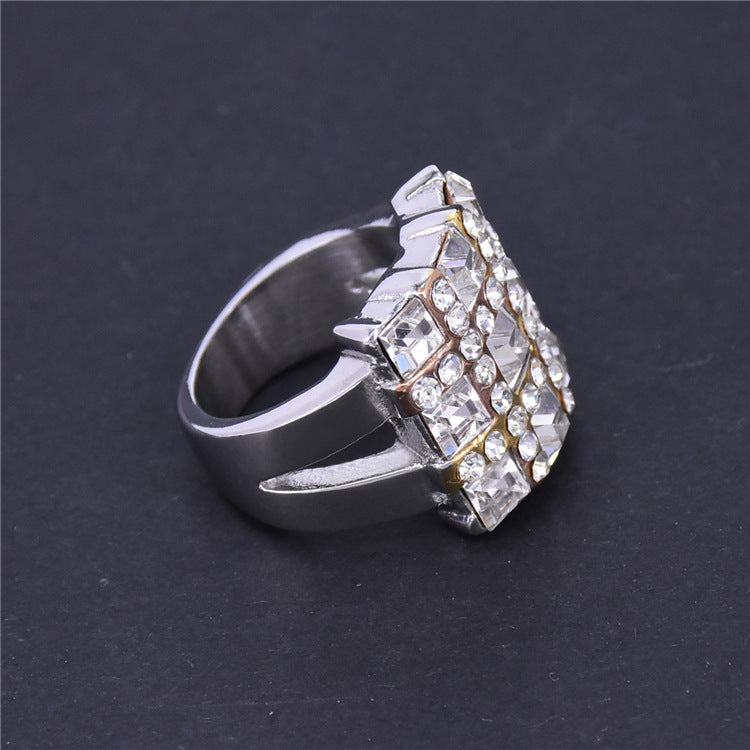 Womens Ring Stainless Steel Geometry Ring Electroplated Ring Fashion Jewelry Ring Steel Color Ring Gold Ring and Three Colors Ring for Women