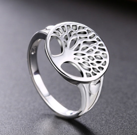 Tree of Life Copper Ring with Platinum Plated Finish for Women Fashion Jewelry Sizes 5 6 7 8 9 Designed in USA