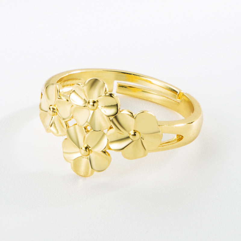 Geometric Copper Couple Ring Inlaid Electroplated Promise Engagement Jewelry Unisex Gift For Couples Style Now