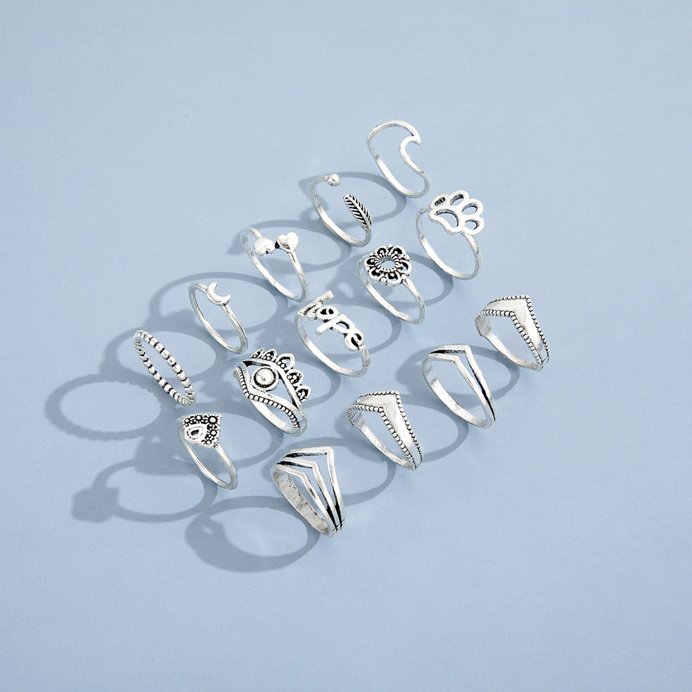 Womens Gold Plated Letter Ring European Fashion Jewelry Metal Initial Letter Personalized Statement Ring Women