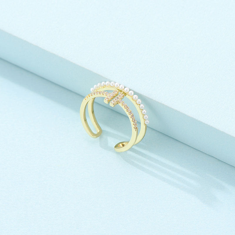 Elegant Simple Gold Diamond Ring For Women Fashion Jewelry