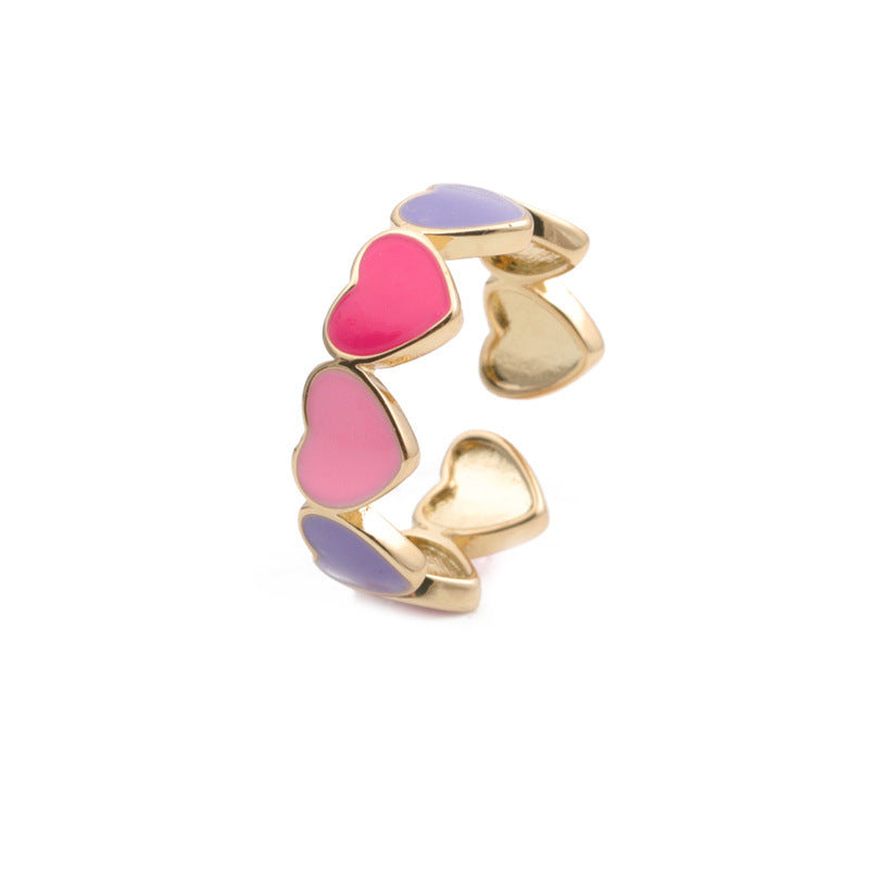 Women Copper Adjustable Ring With Micro Inlay Zircon Geometric Design Jewelry For Everyday Wear Everyday Style