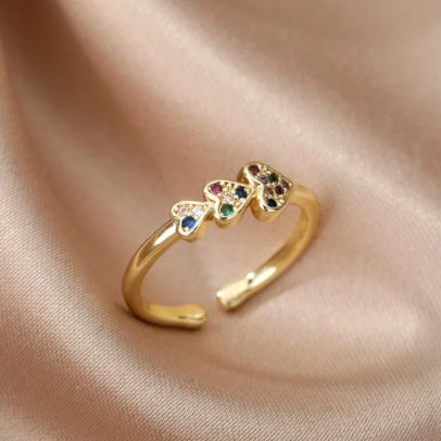 Geometric Copper Ring With Bee Design European American Fashion Statement Jewelry Fishbone Ring Golden Elegant