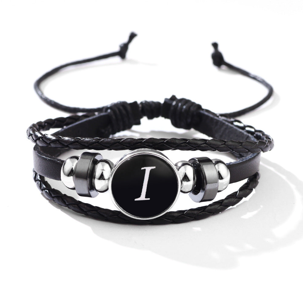 Womens Leather Bracelet With Initials Charm Adjustable Extension Classic Jewelry For Women And Girls For Women