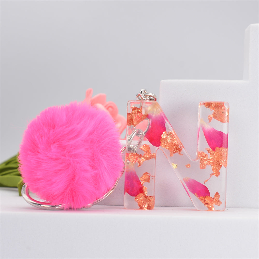 Resin Alphabet Initial Keychain A To Z Drip Glue Korean Style For Women And Girls Lightweight Resin Charm Gift