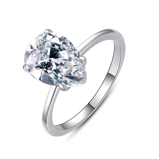 Womens 925 Silver Drop Ring European Fashion Design Elegant Jewelry Gift For Her Silver Ring Fashion Ring Ring