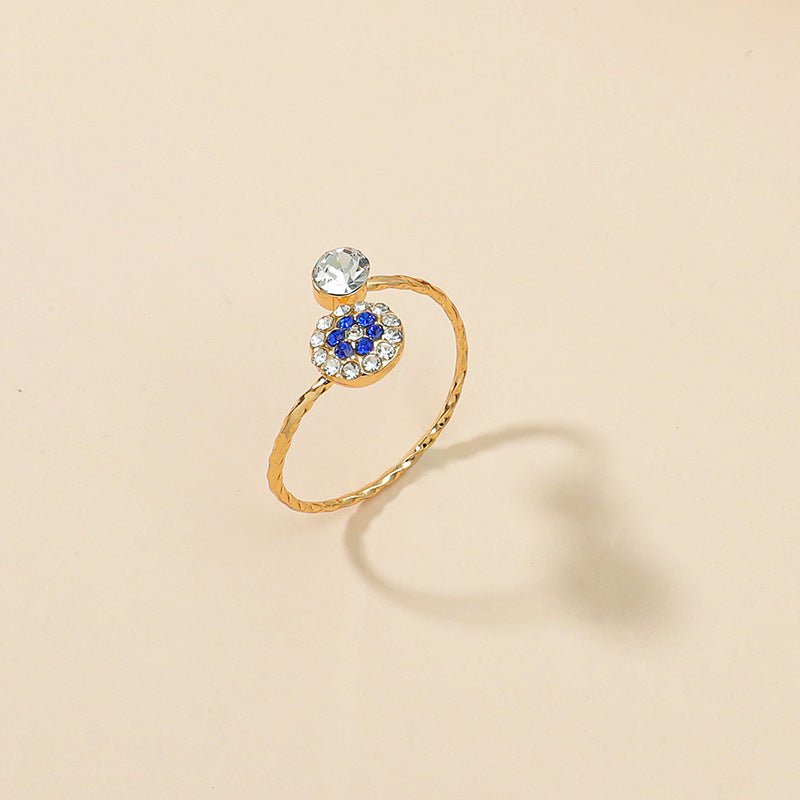 Womens Alloy Ring Diamond Accent Cartoon Character Design Adjustable Opening Jewelry Trend Ring Gift For Women