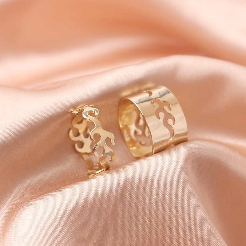 Unisex Fashion Metal Couple Rings Polished Animal Zodiac Matching Set for Lovers Durable Jewelry Gift Idea In Gift Box