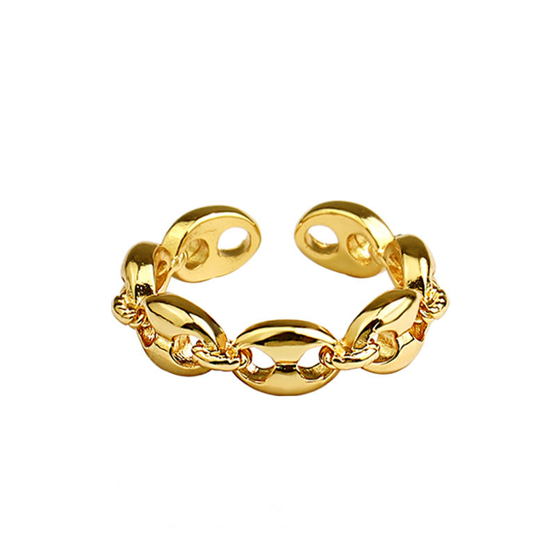 Silver Plated Geometric Ring For Women Adjustable Opening Retro Style Jewelry Gift Fashionable Accessory For Everyday