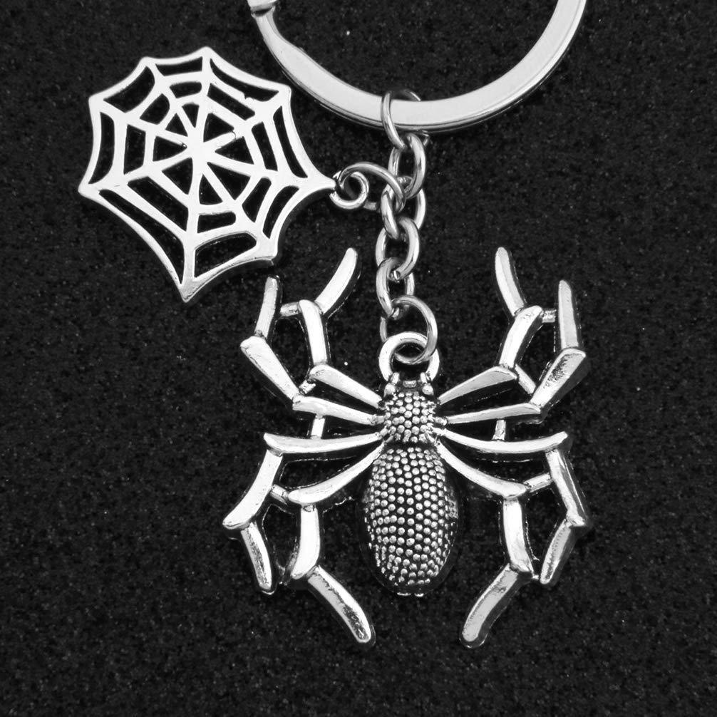 Metal Spider Web Key Chain Vintage Gothic Pendant Key Ring For Bags Purses Backpacks Unique Spiderweb Keychain