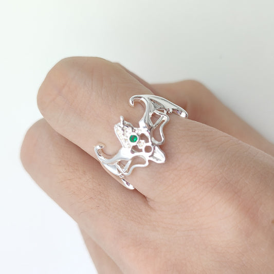 Geometric Titanium Ring With Water Diamond Accent Finish