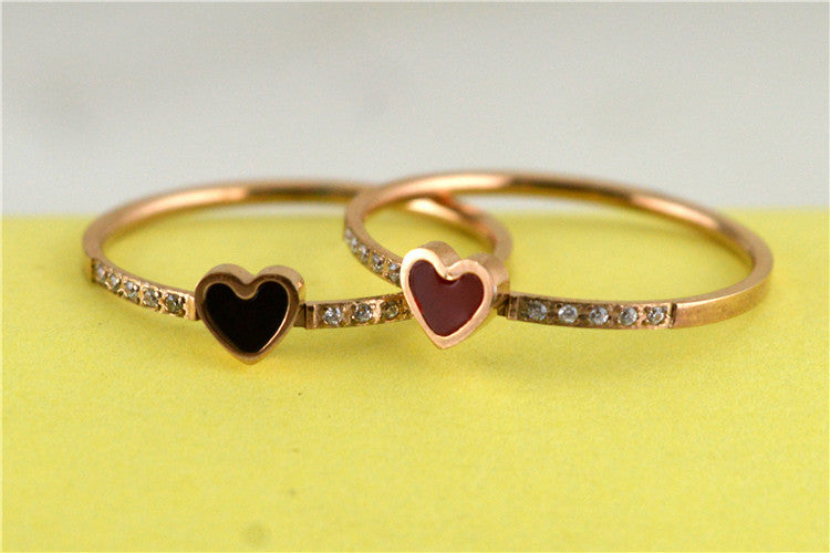 Heart Shape Ring Stainless Steel Gold Plated Gemstone Jewelry For Women Elegant Versatile Artificial Gemstones