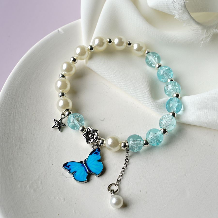 Girls Cute Bracelet With Plant Flower Plus Crystal Design Korean Beads Adjustable Childrens Bracelet 14cm 20cm