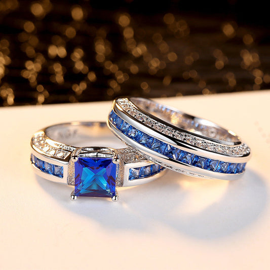 Geometric Rings Set of 3 Copper Stainless Steel Rings With Beveled Edges Diamond Processing Fashion Style Chic
