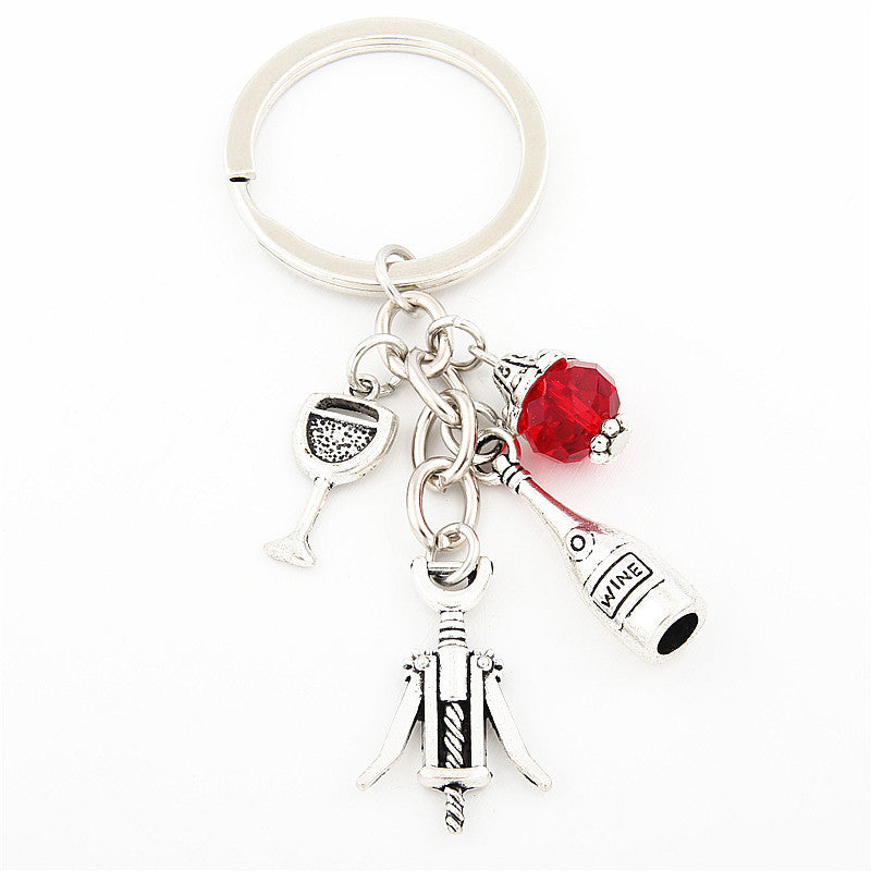 Wine Lovers Keychains Corkscrew Bottle Opener Alloy Key Ring Gift for Wine Enthusiasts and More Great Gift Now