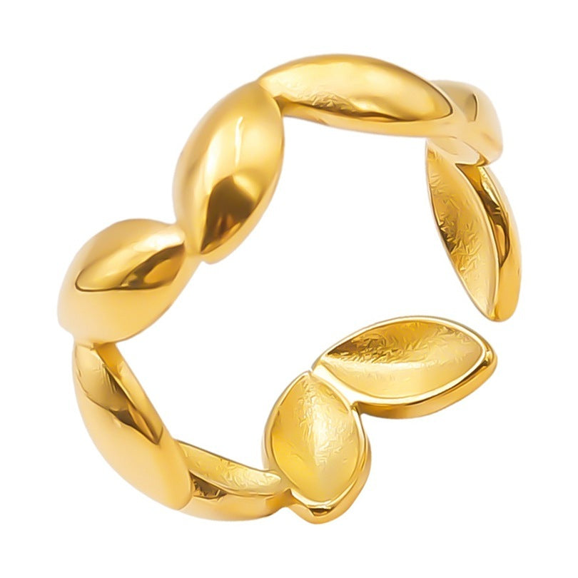 Stainless Steel Ring Geometric Line Shape Electroplated Titanium Minimalist Band For Men And Women Daily Style