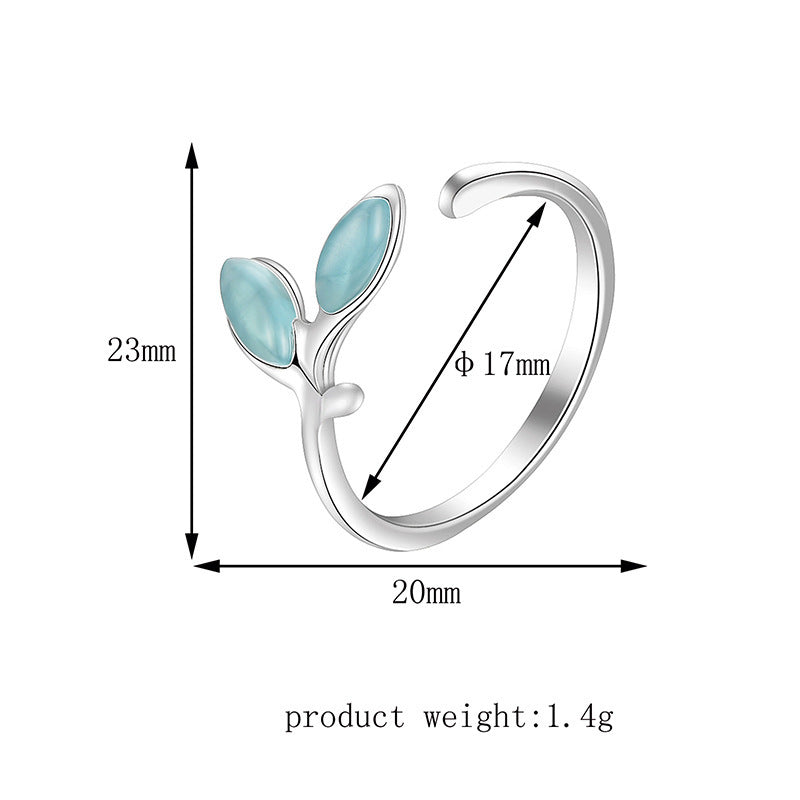 Leaf Ring Simple Alloy Ring For Women Girls Fashion Jewelry Elegant Temperament Ring Advertising Leaves Leaves
