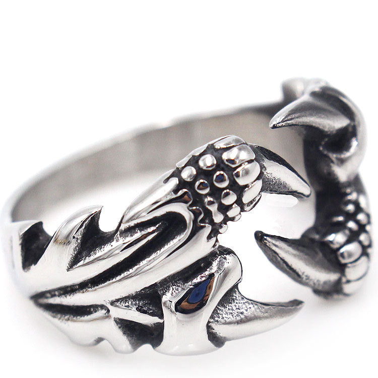 Vintage Men's Eagle Claw Titanium Steel Ring