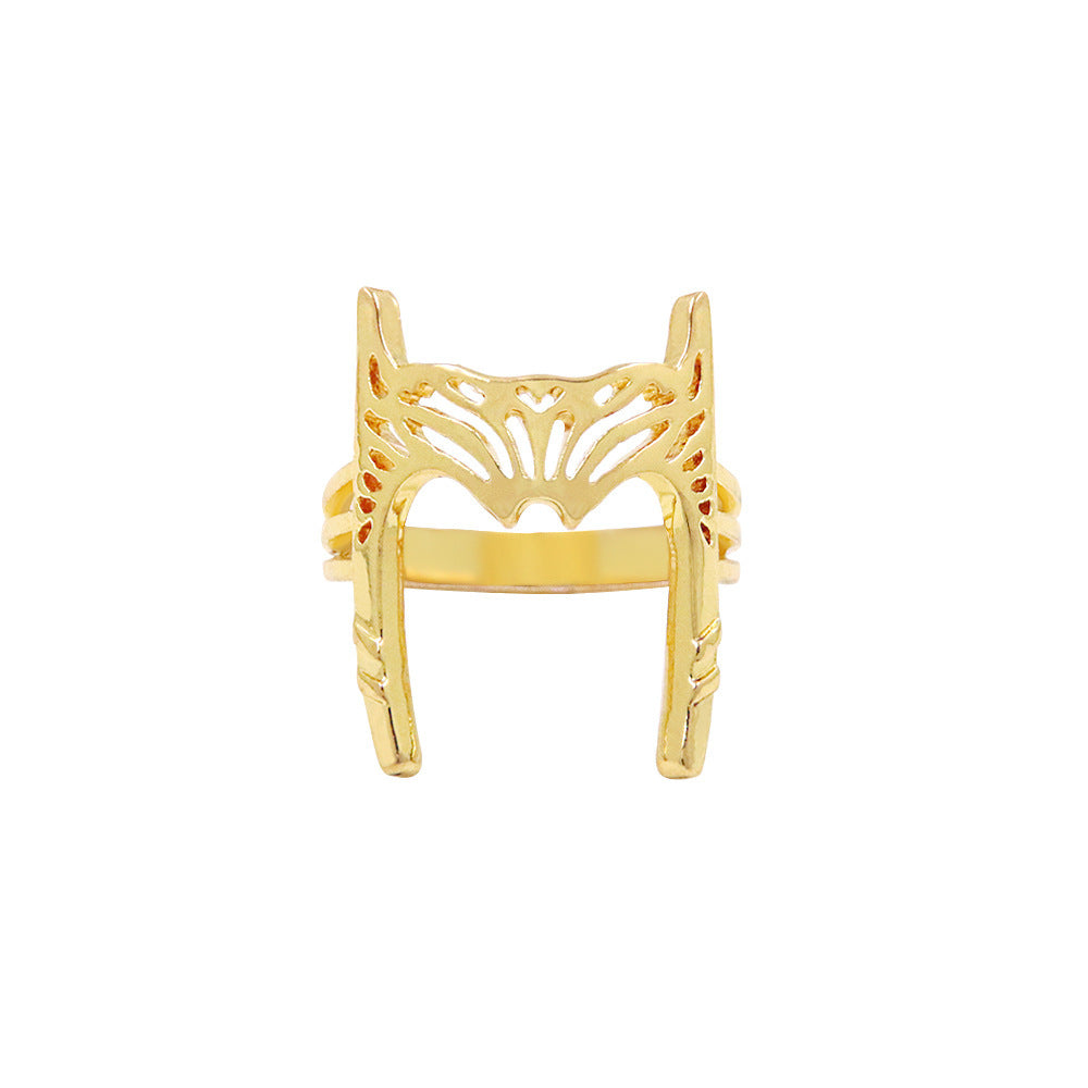 Unisex Adjustable Alloy Geometric Ring Electroplated Impression Fashion Ring for Women and Men Elegant Fashion