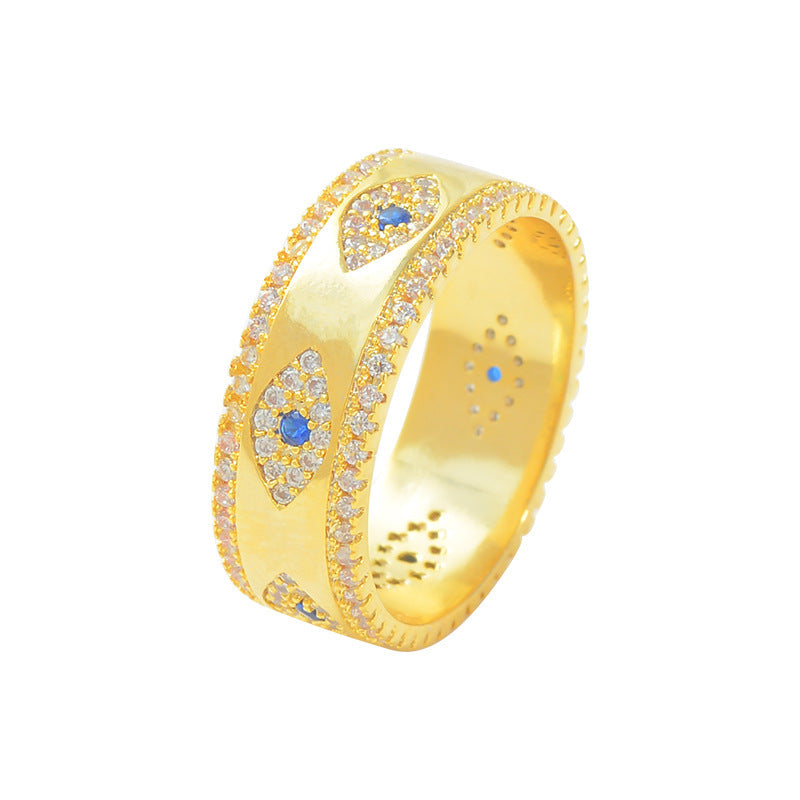 Gold-plated Blue Eye Zircon Ring