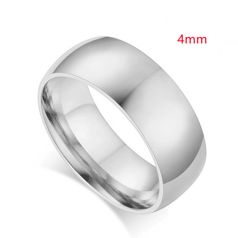 Unisex Stainless Steel Ring For Couples U Shaped Geometry Design Wedding Birthday Celebration Gift Widths 4mm 6mm 8mm
