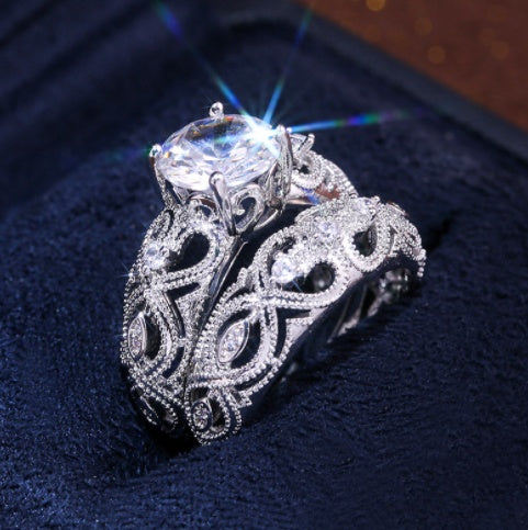 Geometric Pear Drop Copper Ring With Zircon For Festivals