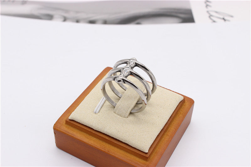 Mens Womens Titanium Steel Ring Three Ring Design Fashion Jewelry Cool Statement Ring Unisex Accessories Band Ring For Him or Her