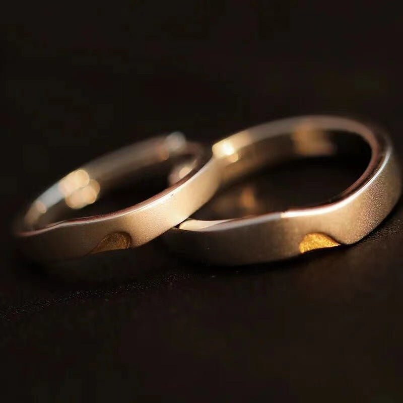 Heart Shaped Couples Rings Copper Electroplated Matching Rings Gifts For Anniversary Birthday Travel Festival Occasions