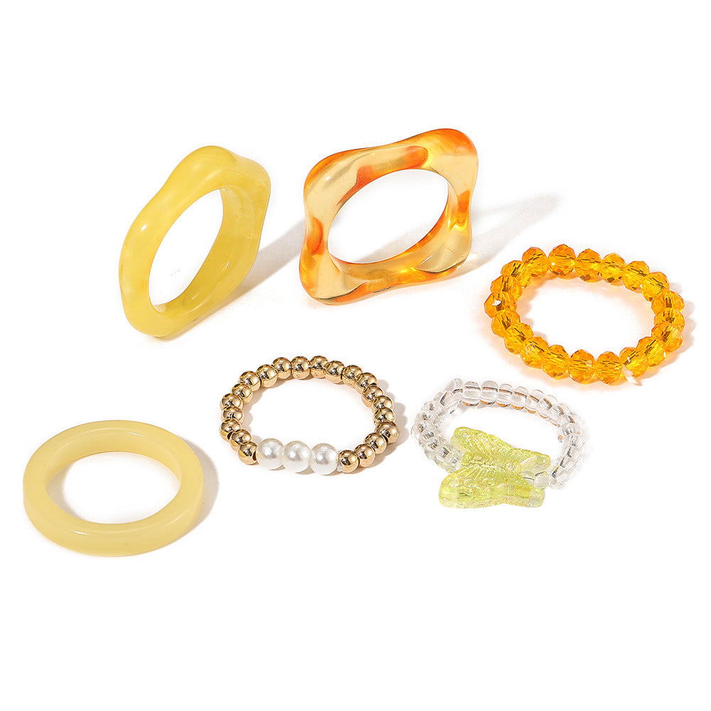 Unisex Peach Heart Ring Set With Rhinestones Dripping Oil Finish Alloy Jewelry For Women And Girls Trendy Accessory