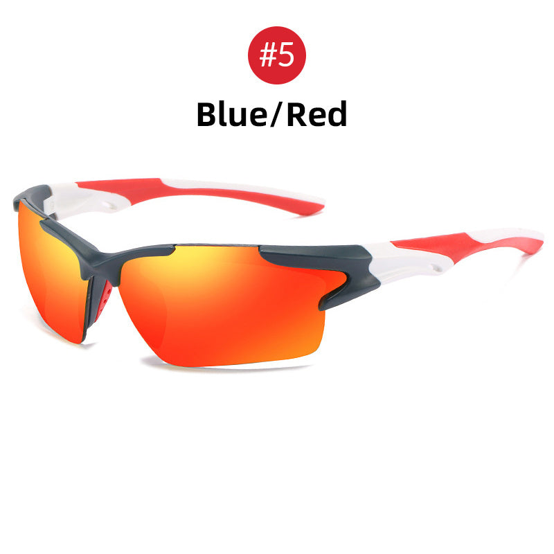 Mens Polarized Sports Sunglasses UV400 Protection Strong Frame PC Lens Driving Glasses Fishing Glasses For Big