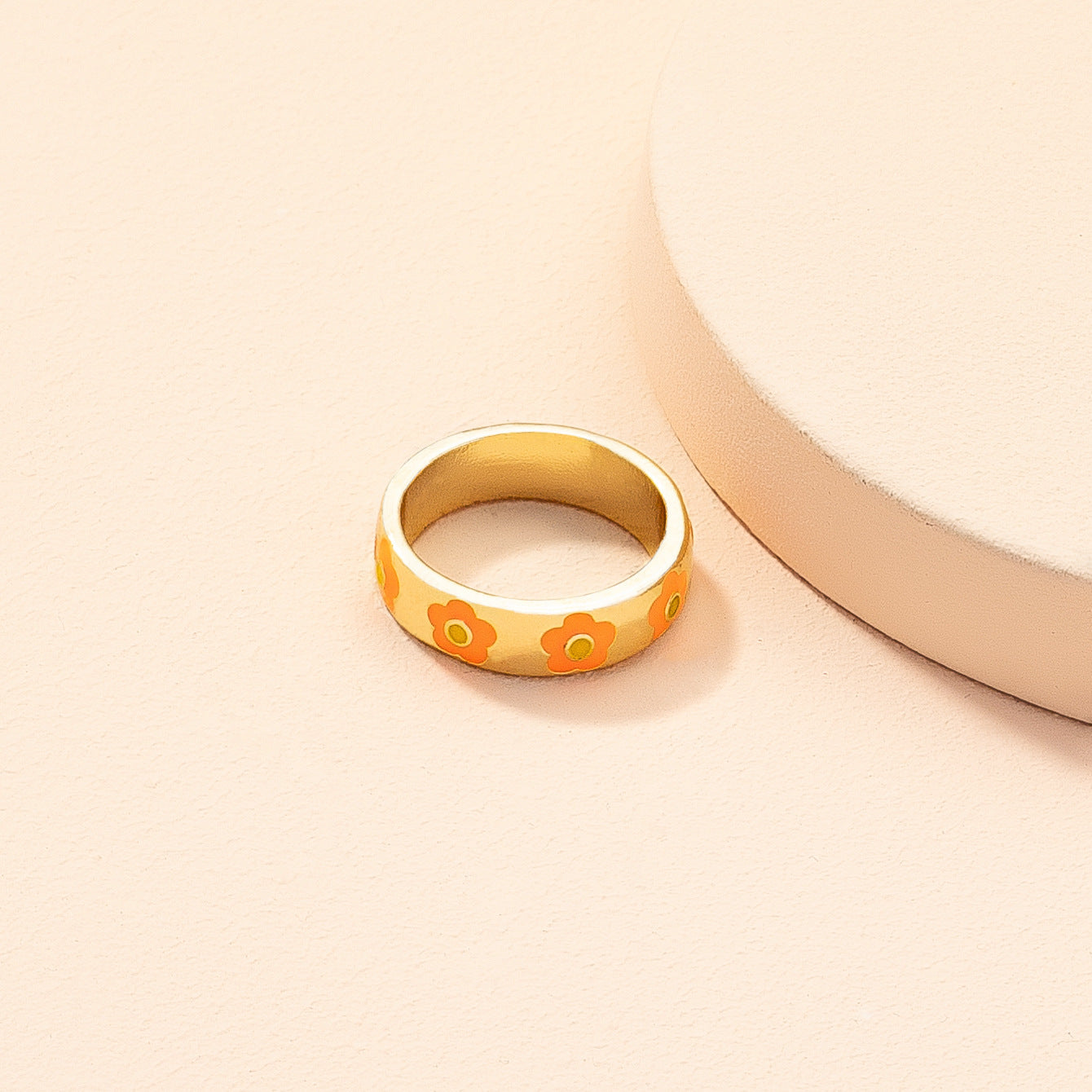 Women Alloy Flower Ring Floral Rings Retro Geometric Ring For Women Everyday Fashion Jewelry Gift For Her Cute