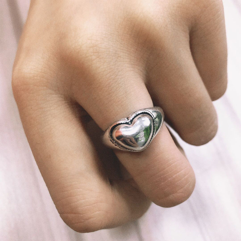 Adjustable Crystal Ring With Knotted Multi Layer Design Heart Shaped Milky White Crystal Ring Elegant Shine Up