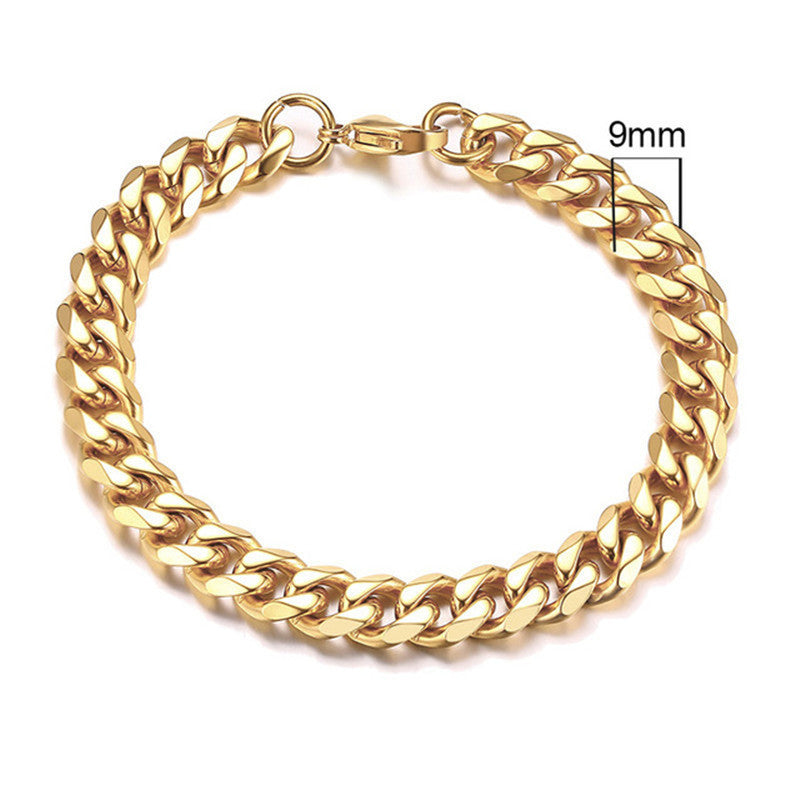 Mens Metal Gold Plated Stainless Steel Bracelet Handwork Fashion Jewelry Electroplated Trendy Metal Accessory Gift